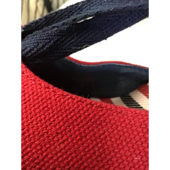 Envy Women Platform Espadrilles Sz. 8 Red Nautical Pin up Resortwear Yacht Party - Picture 8 of 10